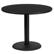 36'' Round Black Laminate Table Top with 24'' Round Table Height Base [XU-RD-36-BLKTB-TR24-GG] Pie's Variety Store