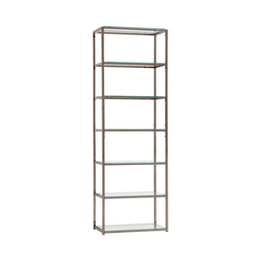 Carmelo 6-Shelf Bookcase brings a tasteful look to a contemporary living room or family space -Black Nickel - 801017 Pie's Variety Store