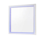 Whitaker Rectangle Mirror With LED Lighting White - 223334 Pie's Variety Store