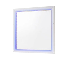 Whitaker Rectangle Mirror With LED Lighting White - 223334 Pie's Variety Store