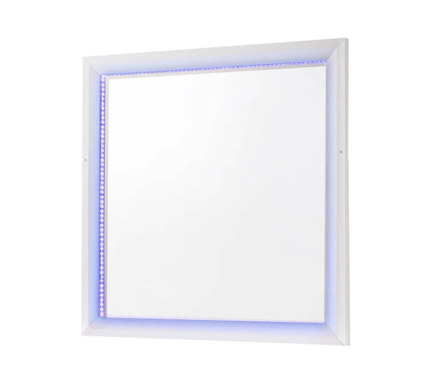 Whitaker Rectangle Mirror With LED Lighting White - 223334 Pie's Variety Store