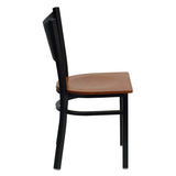 HERCULES Series Black Coffee Back Metal Restaurant Chair - Cherry Wood Seat [XU-DG-60099-COF-CHYW-GG] Pie's Variety Store