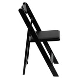 2 Pk. HERCULES Series Black Wood Folding Chair with Vinyl Padded Seat [2-XF-2902-BK-WOOD-GG] Fl Furniture