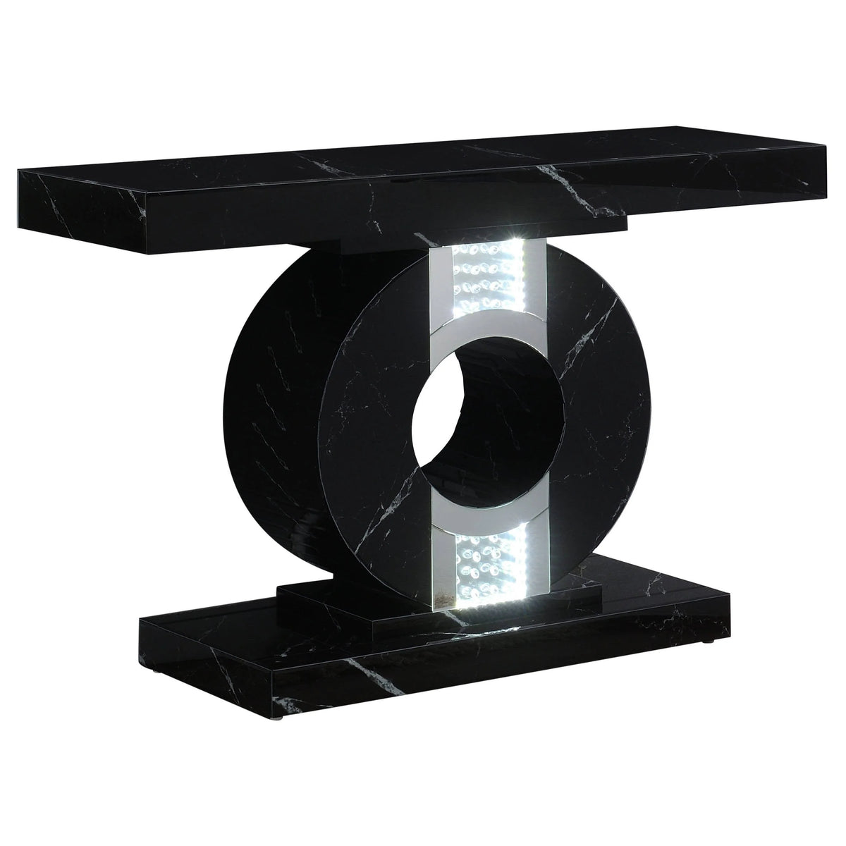 Geometric Console Table With LED Lighting Black - 953480 Pie's Variety Store
