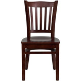 HERCULES Series Vertical Slat Back Mahogany Wood Restaurant Chair [XU-DGW0008VRT-MAH-GG] Pie's Variety Store