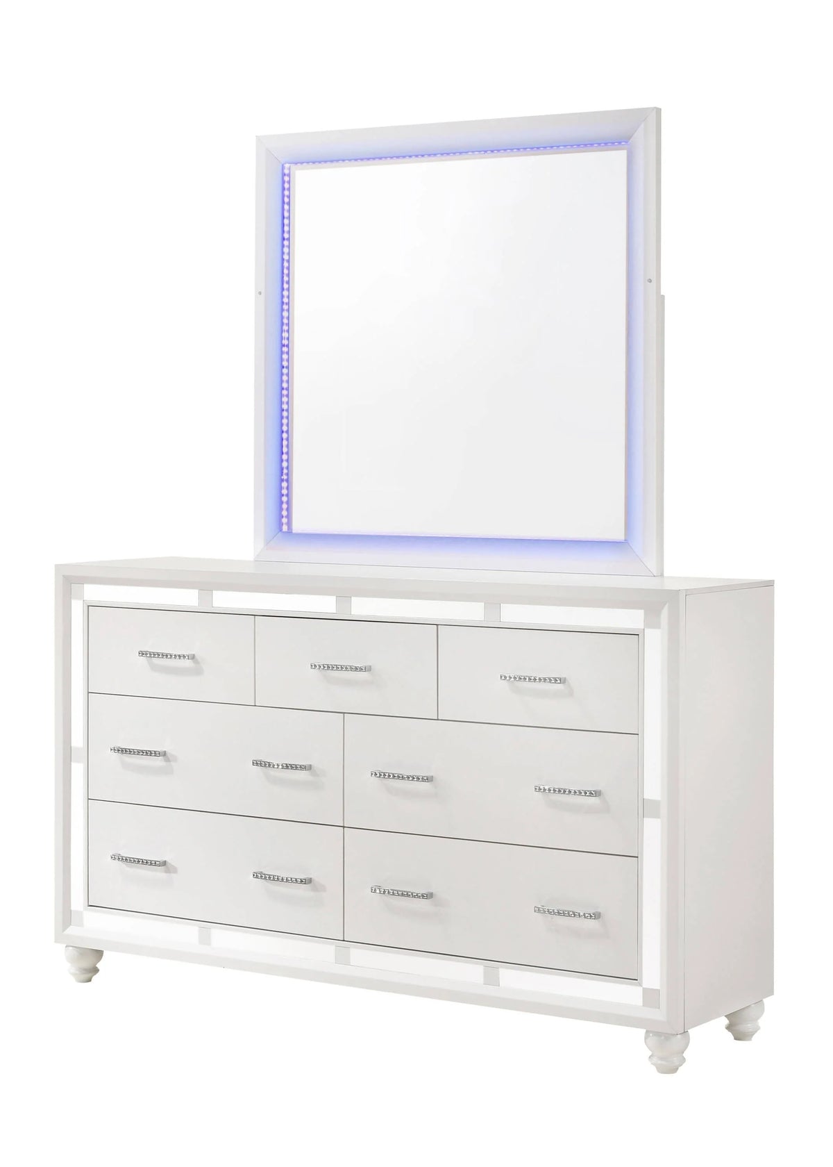 Whitaker Rectangle Mirror With LED Lighting White - 223334 Pie's Variety Store