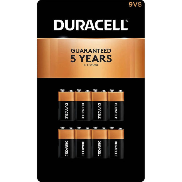 Duracell - CopperTop 9V Alkaline Batteries 8pk- Long Lasting