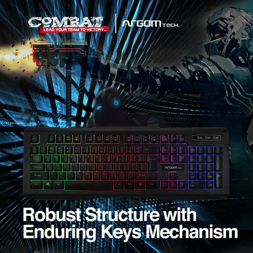 ARGOM TECH COMBAT GAMING KEYBOARD KB55 - ARG-KB-2055BK Pie's Variety Store