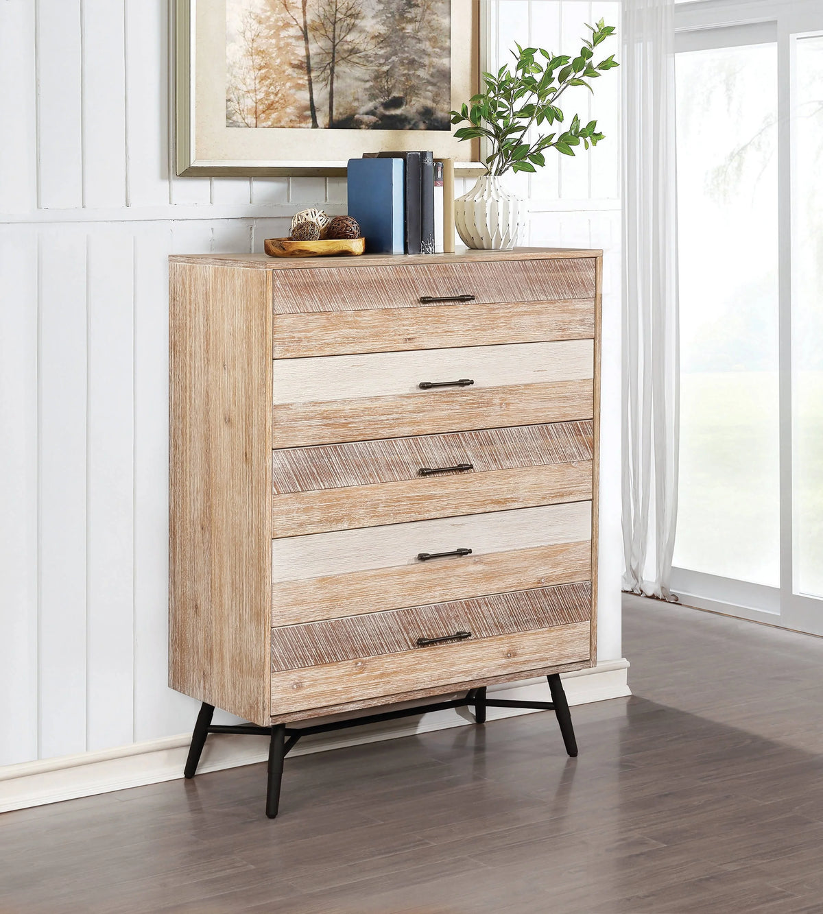 Marlow 5-Drawer Chest Rough Sawn Multi - 215765 Pie's Variety Store