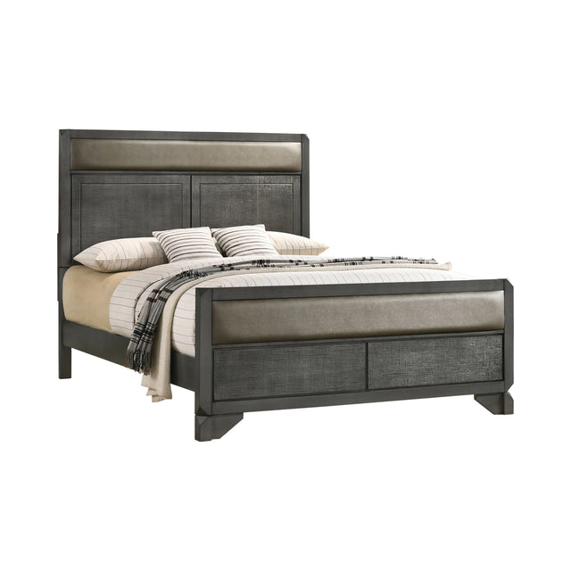 Noma Eastern King Panel Bed Caviar And Grey - 215901KE Pie's Variety Store