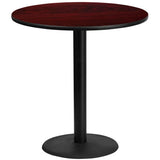 42'' Round Black Laminate Table Top with 24'' Round Bar Height Table Base [XU-RD-42-BLKTB-TR24B-GG] Pie's Variety Store