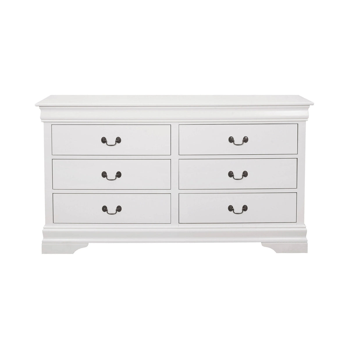 Louis Philippe Queen Sleigh Panel Bed White 4PC Set - SET4PC204691Q Pie's Variety Store