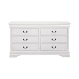 Louis Philippe Queen Sleigh Panel Bed White 4PC Set - SET4PC204691Q Pie's Variety Store