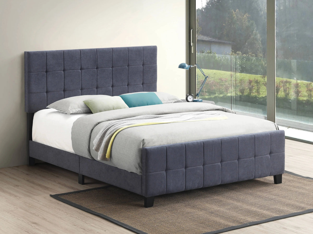 Fairfield Twin Upholstered Panel Bed Dark Grey - 305953T A-Z Store Nadia