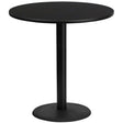42'' Round Black Laminate Table Top with 24'' Round Bar Height Table Base [XU-RD-42-BLKTB-TR24B-GG] Pie's Variety Store