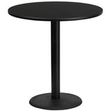 42'' Round Black Laminate Table Top with 24'' Round Bar Height Table Base [XU-RD-42-BLKTB-TR24B-GG] Pie's Variety Store
