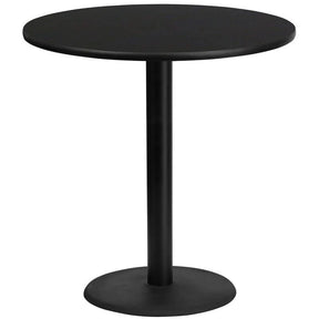 42'' Round Black Laminate Table Top with 24'' Round Bar Height Table Base [XU-RD-42-BLKTB-TR24B-GG] Pie's Variety Store