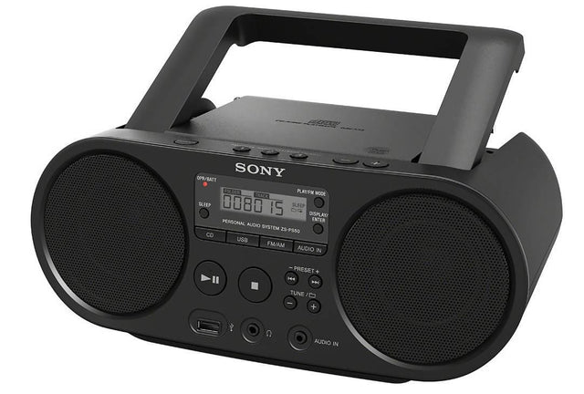 Sony Zs-PS50 Black Portable Cd Boombox Player Digital Tuner Am/FM Radio USB Playback and Audio Input Mega Bass Reflex Stereo Sound System - ZSPS50BLK Pie's Variety Store