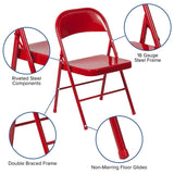 HERCULES Series Double Braced Black Metal Folding Chair Set of 2 [BD-F002-BK-GG] Pie's Variety Store