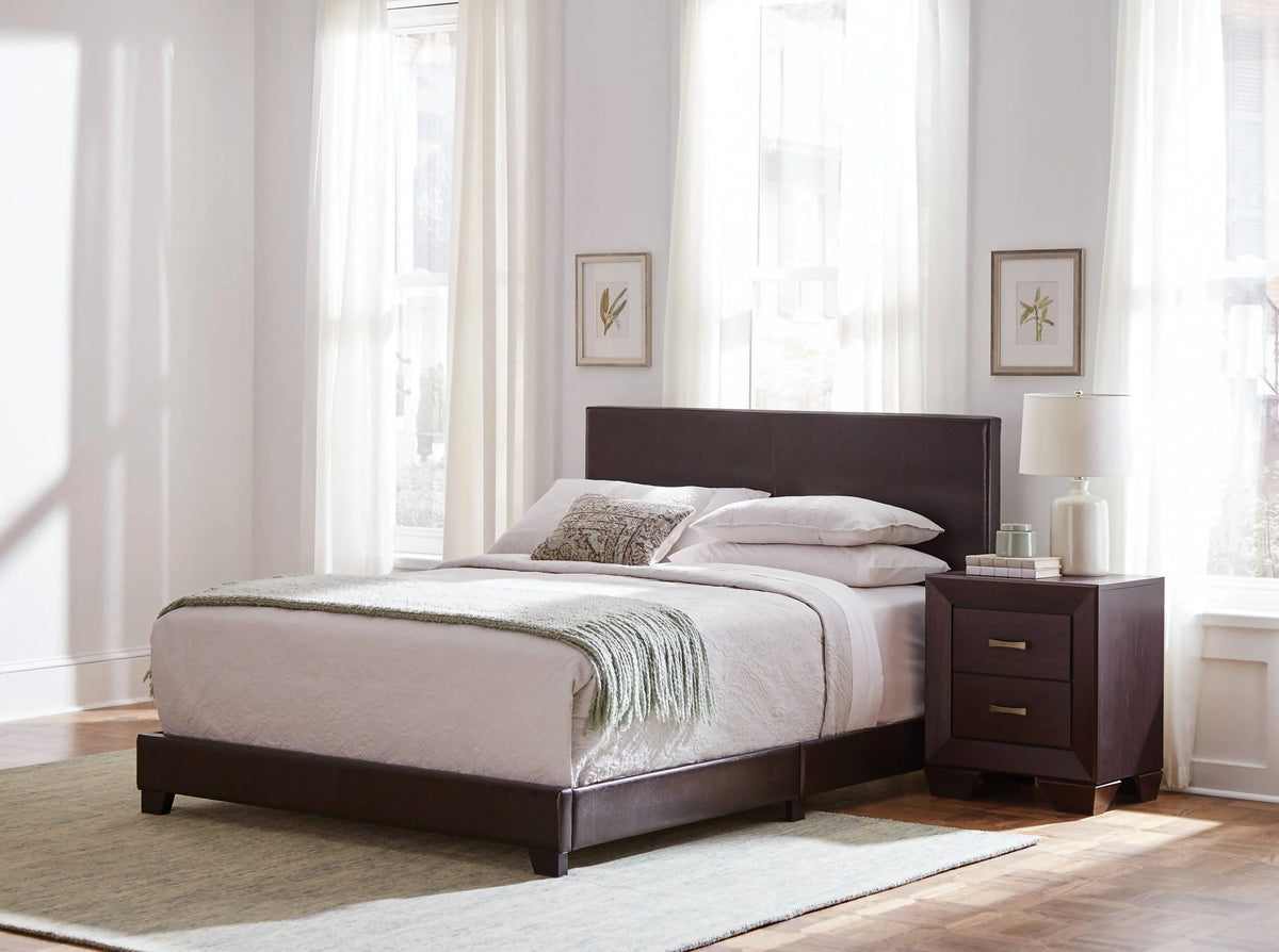 Dorian Upholstered Eastern King Bed Brown - 300762KE Pie's Variety Store