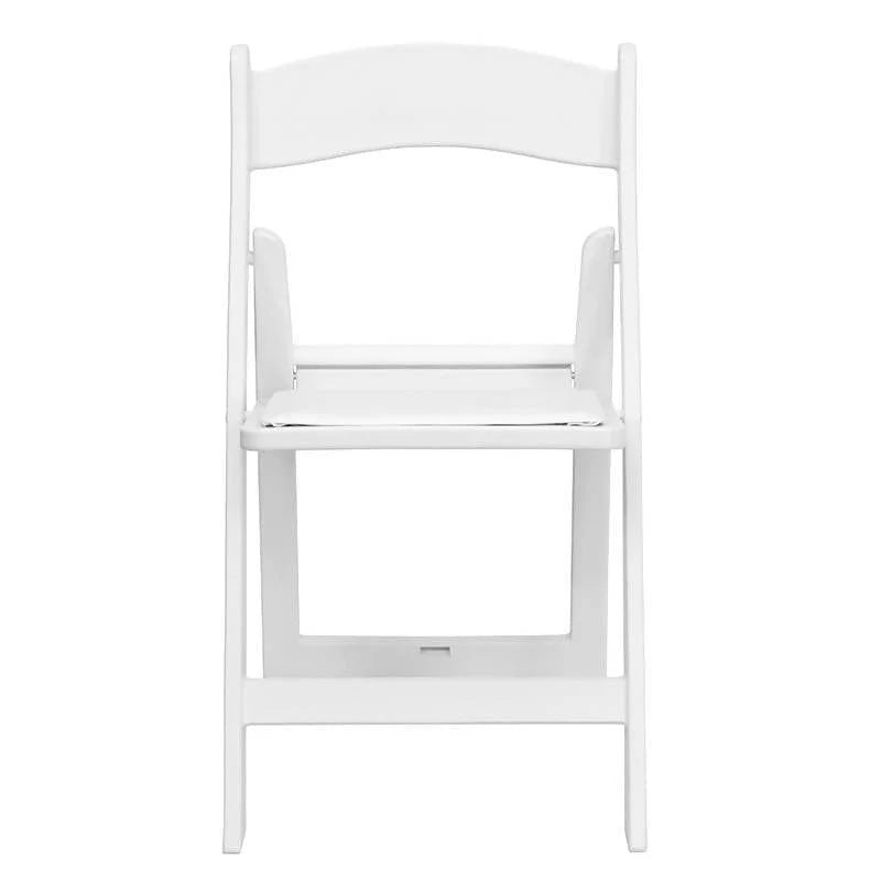 HERCULES Series Folding Chairs with Padded Seats | Set of 2 White Resin Folding Chair with Vinyl Padded Seat [2-LE-L-1-WHITE-GG] Pie's Variety Store