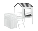 Timber House-Designed Twin Loft Bed White And Gunmetal - 409464T A-Z Store Nadia
