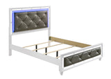 Whitaker Queen Bed With LED Lighting White - 223331Q Pie's Variety Store