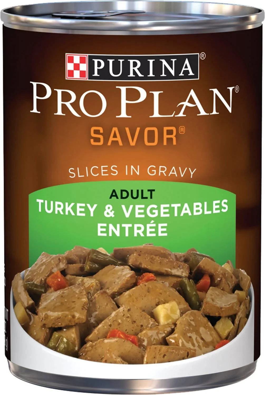 Purina Pro Plan SAVOR Adult Turkey & Vegetables Entrée Slices in Gravy Wet Dog Food - 03810002676 Pie's Variety Store