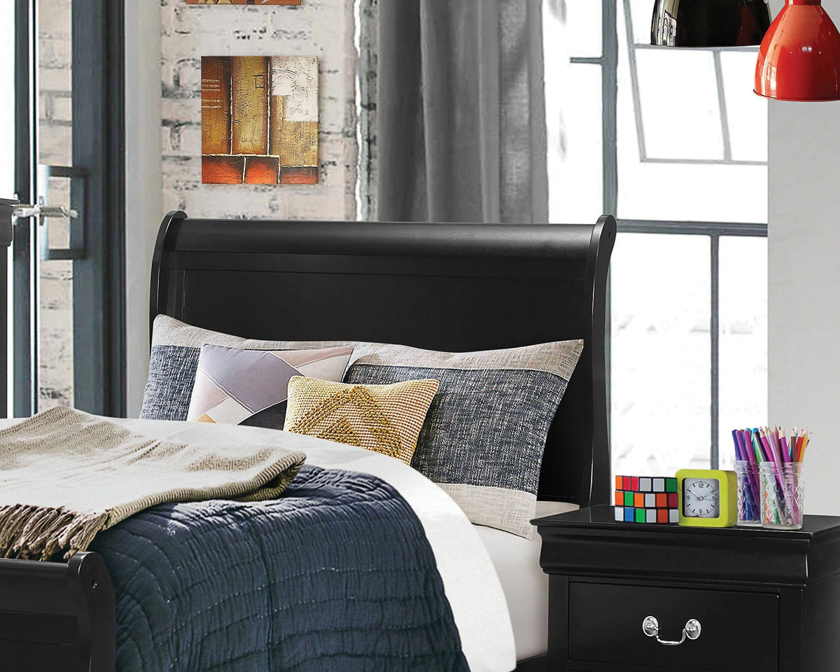 Louis Philippe Twin Sleigh Headboard Black - 212411TH Pie's Variety Store