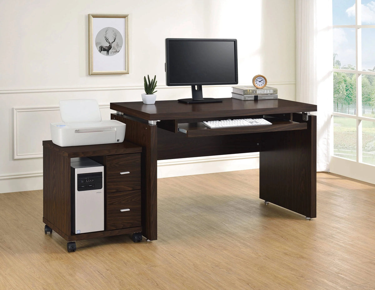 Russell Computer Desk With Keyboard Tray Black Oak - 800821 coastmega