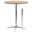 36'' Round Wood Cocktail Table with 30'' and 42'' Columns [XA-36-COTA-GG] Pie's Variety Store