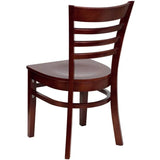 HERCULES Series Ladder Back Mahogany Wood Restaurant Chair [XU-DGW0005LAD-MAH-GG] Pie's Variety Store