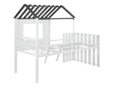 Timber House-Designed Twin Loft Bed White And Gunmetal - 409464T A-Z Store Nadia