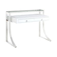 Gemma 2-Drawer Writing Desk Glossy White And Chrome - 802141 Pie's Variety Store