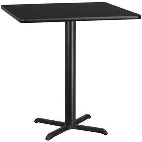 42'' Square Black Laminate Table Top with 33'' x 33'' Table Height Base [XU-BLKTB-4242-T3333-GG] Pie's Variety Store