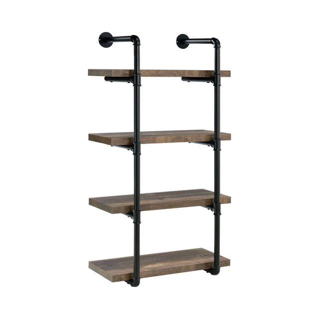 24-Inch Wall Shelf Black And Rustic Oak - 804426 Pie's Variety Store
