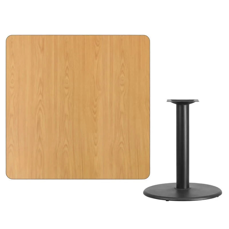 42'' Square Black Laminate Table Top with 24'' Round Table Height Base [XU-BLKTB-4242-TR24-GG] Pie's Variety Store