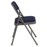 2 Pk. HERCULES Series Curved Triple Braced & Double Hinged Navy Fabric Metal Folding Chair [2-HA-MC309AF-NVY-GG] Fl Furniture