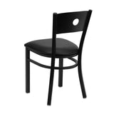 HERCULES Series Black Circle Back Metal Restaurant Chair - Black Vinyl Seat [XU-DG-60119-CIR-BLKV-GG] Pie's Variety Store