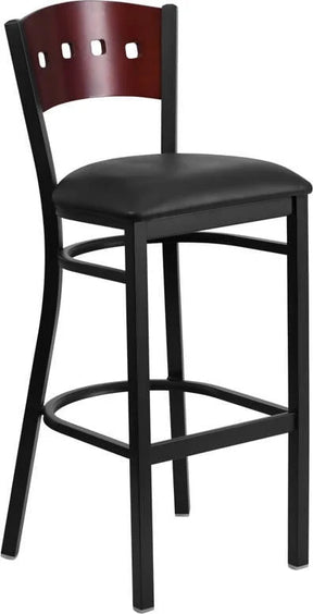  Black Vinyl Seat [XU-DG-60515-MAH-BAR-BLKV-GG] Pie's Variety Store