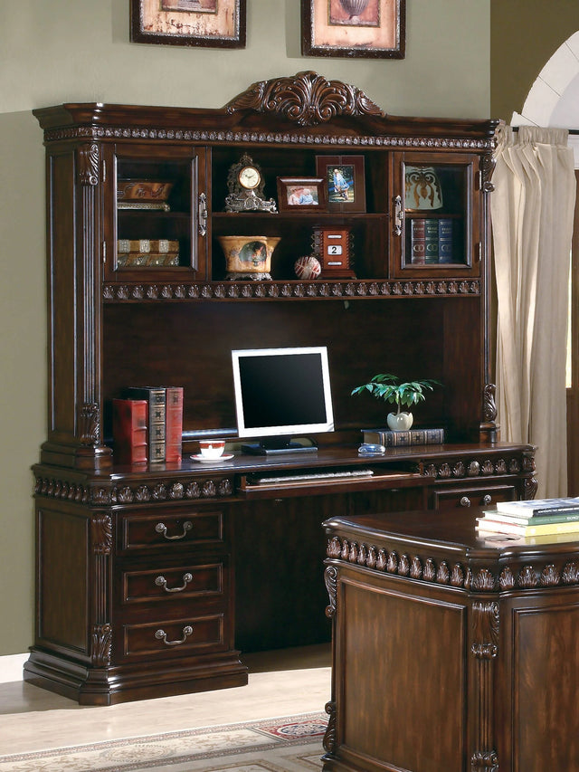 Tucker 6-Drawer Credenza With Hutch Rich Brown - 800801 Pie's Variety Store