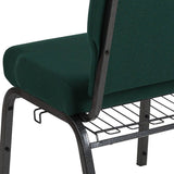 Advantage 20.5 in. Hunter Green Molded Foam Church Chair with Book Rack [PCCF-102-BR] Pie's Variety Store