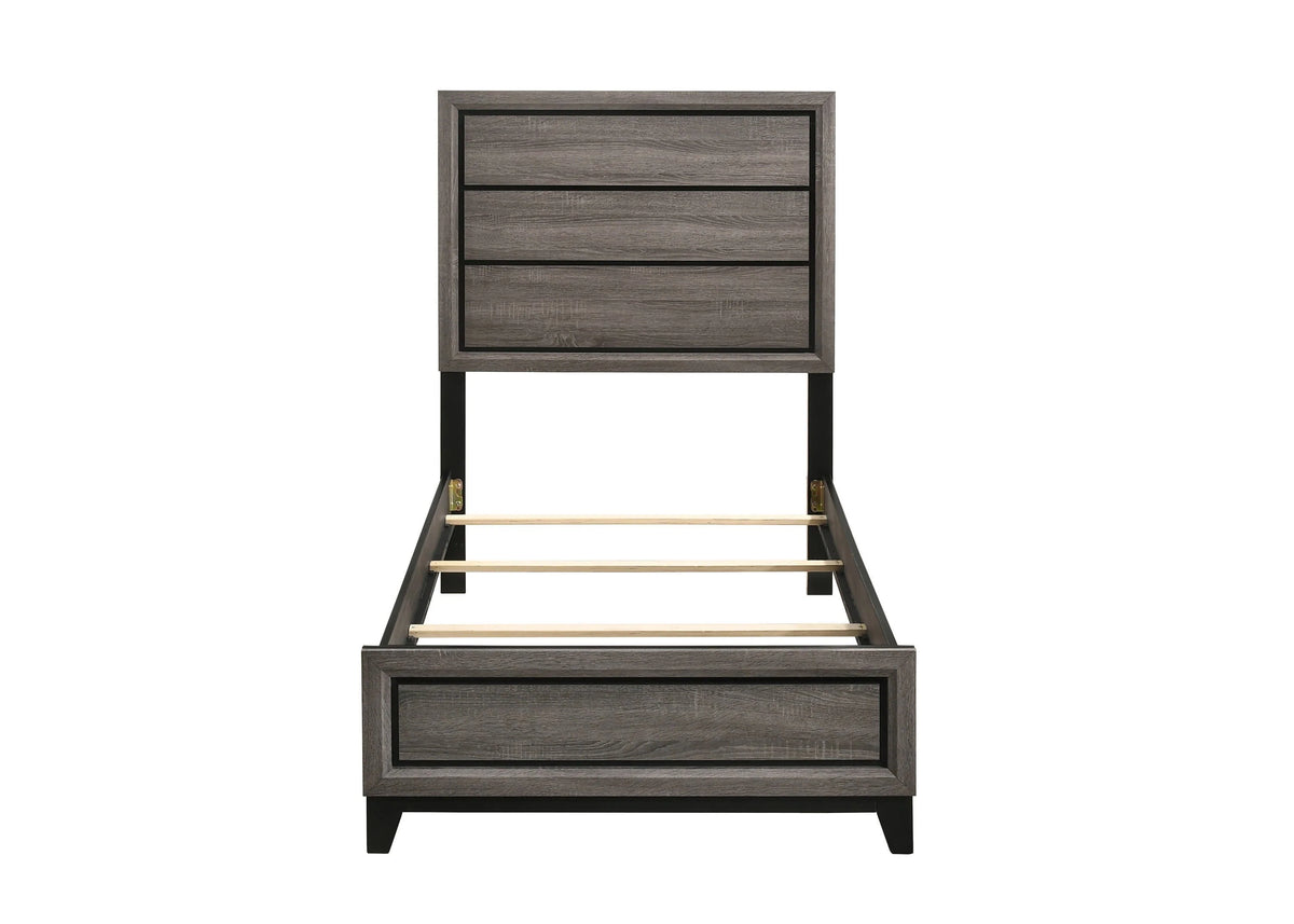 Watson Twin Panel Bed Grey Oak - 212421T Pie's Variety Store