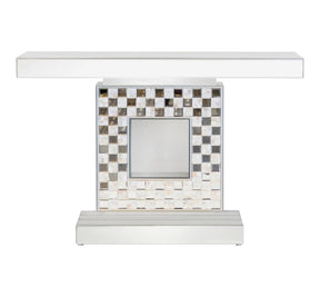 Checkerboard Square Base Console Table Silver - 953242 Pie's Variety Store