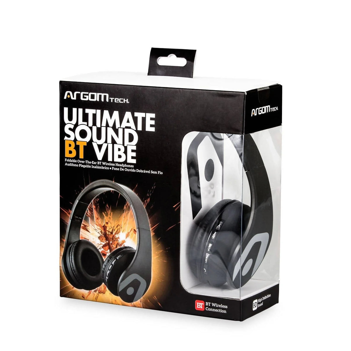 ARGOM TECH ULTIMATE SOUND VIBE WIRELESS HEADSET - ARG-HS-2552BK Pie's Variety Store