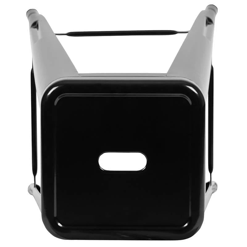 30" High Metal Indoor Bar Stool in Black - Stackable Set of 4 [4-ET-31320-30-BK-R-GG] Fl Furniture