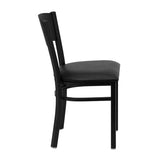 HERCULES Series Black Circle Back Metal Restaurant Chair - Black Vinyl Seat [XU-DG-60119-CIR-BLKV-GG] Pie's Variety Store