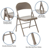 HERCULES Series Double Braced Black Metal Folding Chair Set of 2 [BD-F002-BK-GG] Pie's Variety Store