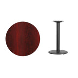 30'' Round Black Laminate Table Top with 18'' Round Table Height Base [XU-RD-30-BLKTB-TR18-GG] Fl Furniture