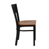 HERCULES Series Black Circle Back Metal Restaurant Chair - Cherry Wood Seat [XU-DG-60119-CIR-CHYW-GG] Pie's Variety Store